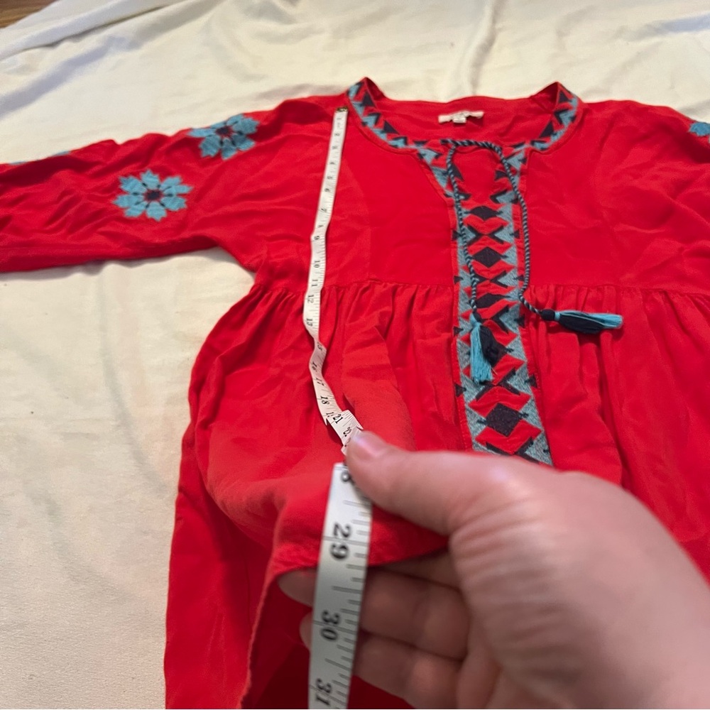 Umgee boho Western Red 3/4 Sleeve Tunic/Dress - Picture 9 of 14